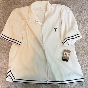 Kobe Nike Button-Up Shirt with Black Stripes